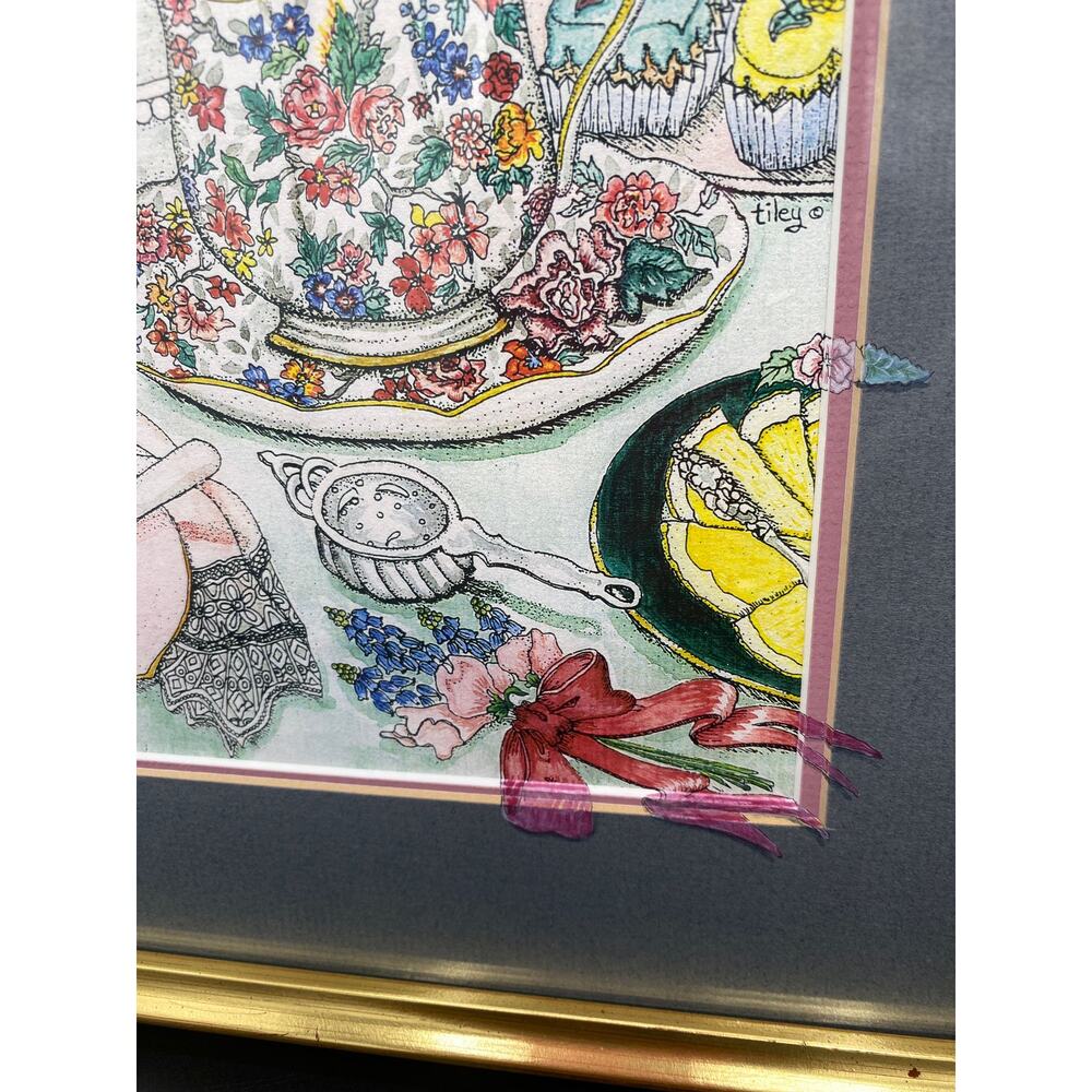 Talley art Tiley's tea treasures framed art wall hanging - Picture 6 of 8